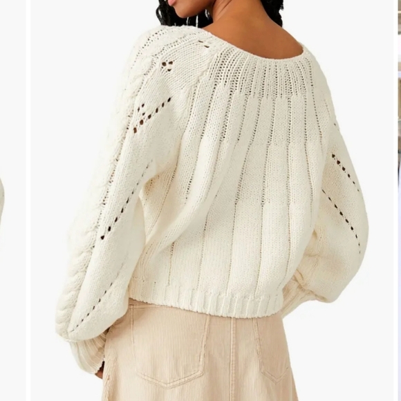 🔥Free people Sandre pullover cable sweater - Picture 3 of 4
